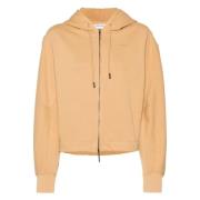 Calvin Klein Zip Relaxed Hoodie Beige, Dam