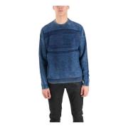 Diesel Ekologisk Bomull Crewneck Logo T-shirt Blue, Herr