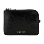 Alexander McQueen Klassisk Svart Läderkorthållare Black, Herr