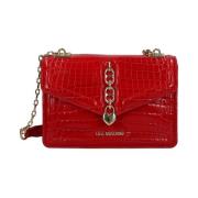 Love Moschino Röd Croco Axelväska Red, Dam