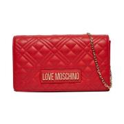 Love Moschino Röd Quiltad Axelväska Red, Dam