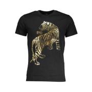 Cavalli Class Svart Tryckt Logotyp T-shirt Black, Herr