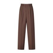 Raffaello Rossi Flowing Wide Leg Trousers Brown, Herr