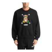 Barrow Mönstrad Teddy Sweatshirt med Logoficka Black, Herr