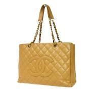 Chanel Vintage Pre-owned Laeder chanel-vskor Beige, Dam