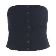 Bitte Kai Rand Svart Poplin Corsage Top Stilren Black, Dam