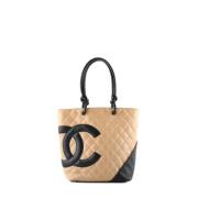 Chanel Vintage Pre-owned Laeder chanel-vskor Beige, Dam