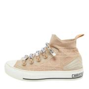 Dior Vintage Pre-owned Tyg sneakers Beige, Dam