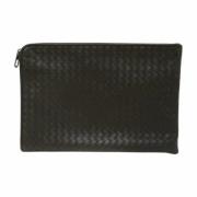 Bottega Veneta Vintage Pre-owned Laeder kuvertvskor Black, Dam