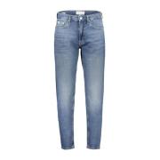 Calvin Klein Taper Jeans med Tvättad Effekt Blue, Herr