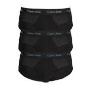 Calvin Klein Svarta Bomullsbriefs med Tre-Färgtryck Black, Herr