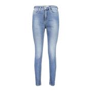 Calvin Klein Tvättad Effekt High Rise Skinny Jeans Blue, Dam