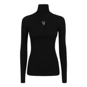 Emilio Pucci Svart Ull Turtle-Neck Top Black, Dam