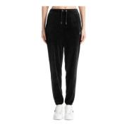 Juicy Couture Mellanhög midja Dragsko Sweatpants med Swarovski Black, ...