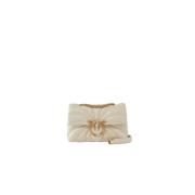 Pinko Love Puff Mini CL Butterfly Axelväska White, Dam