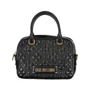 Love Moschino Svart Polyeten Handväska med Justerbar Axelrem Black, Da...