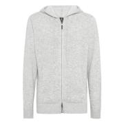 Boggi Milano Hoodie med dragkedja i kashmirblandning Gray, Herr