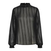 Cream Pitch Black Blus med Similisten Black, Dam