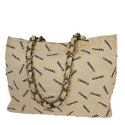 Chanel Vintage Pre-owned Canvas chanel-vskor Beige, Dam