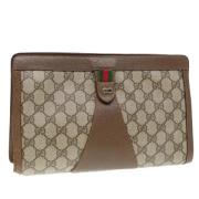 Gucci Vintage Pre-owned Laeder kuvertvskor Beige, Dam