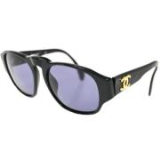 Chanel Vintage Pre-owned Plast solglasgon Black, Dam