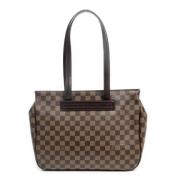 Louis Vuitton Vintage Pre-owned Belagd canvas axelremsvskor Brown, Dam