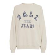 Ball Sommar Sand Sweatshirt med Cool Logo Beige, Dam