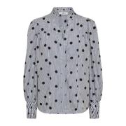 Co'Couture Dot Petra V-Hals Blus Black, Dam