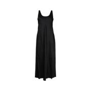 Calvin Klein Siden Slip Klänning Black, Dam