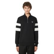 Fred Perry Svart huvtröja Komfort Stil Aw24 Black, Herr