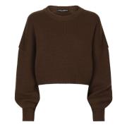 Dolce & Gabbana Kashmir Ull Crewneck Sweater Brown, Dam