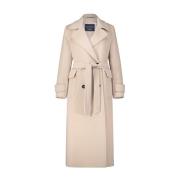 Cinzia Rocca Klassisk Ull-Kashmir Trenchcoat Beige, Dam