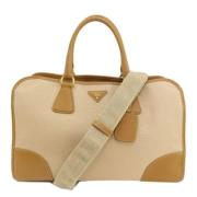 Prada Vintage Pre-owned Canvas prada-vskor Beige, Dam