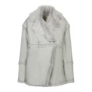 IRO Grå Sheepskin Jacka Vinter Elegans Gray, Dam