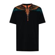 Marcelo Burlon Svart bomull T-shirt med orange Ali-tryck Black, Herr