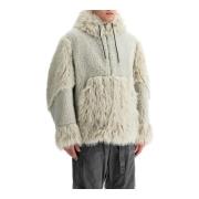 Sacai Shearling huva fleecejacka Beige, Herr