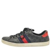 Gucci Vintage Pre-owned Belagd canvas sneakers Black, Herr