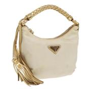 Prada Vintage Pre-owned Nylon handvskor Beige, Dam