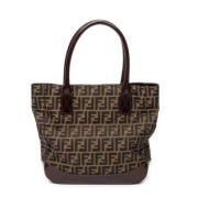 Fendi Vintage Pre-owned Canvas axelremsvskor Brown, Dam