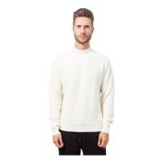 Hugo Boss Vit Ull Half-Zip Tröja White, Herr