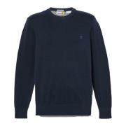 Timberland Broderad Crewneck Tröja Blue, Herr