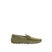 Tod's Velvet Gommino Moccasins Green, Herr