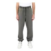 Msgm Sweatpants med vida ben och broderad logotyp Gray, Herr