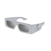 Gucci Silver Solglasögon med Silver Linser Gray, Unisex