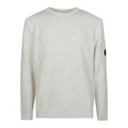 C.p. Company Crew Neck Stickad Tröja White, Herr