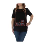 Love Moschino Grafisk T-shirt för kvinnor Vår/Sommar Black, Dam