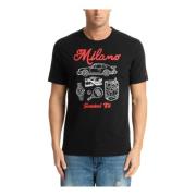 MC2 Saint Barth Mönstrad Logga Broderad T-shirt Black, Herr