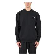 Msgm Logo Sweatshirt med Ribbade Muddar Black, Herr