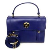 Yves Saint Laurent Vintage Pre-owned Laeder handvskor Blue, Dam