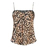 Mes Demoiselles Leopard Siden Spets Top Multicolor, Dam